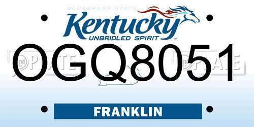 OGQ8051 Kentucky License Plate