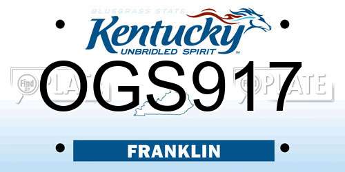 OGS917 Kentucky License Plate