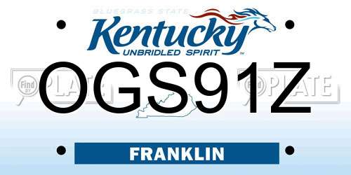 OGS91Z Kentucky License Plate