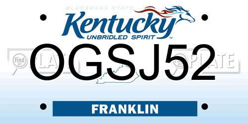 OGSJ52 Kentucky License Plate