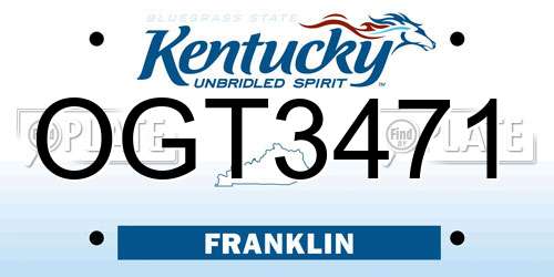 OGT3471 Kentucky License Plate
