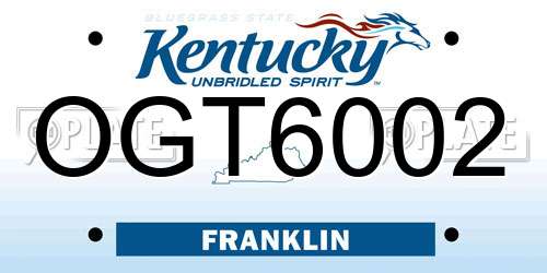 OGT6002 Kentucky License Plate