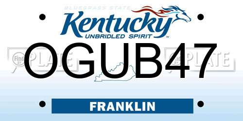 OGUB47 Kentucky License Plate
