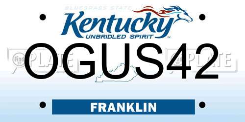 OGUS42 Kentucky License Plate