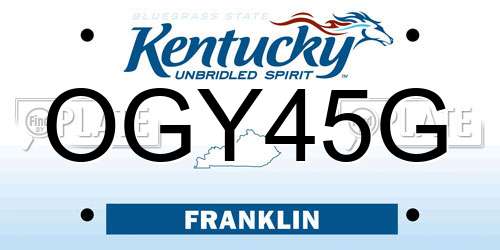 OGY45G Kentucky License Plate