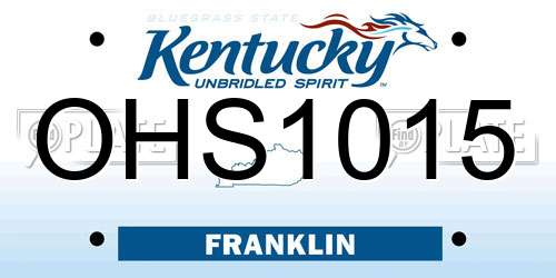 OHS1015 Kentucky License Plate