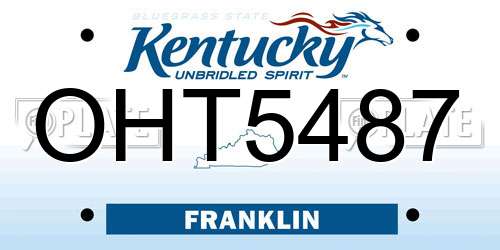 OHT5487 Kentucky License Plate
