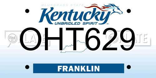 OHT629 Kentucky License Plate