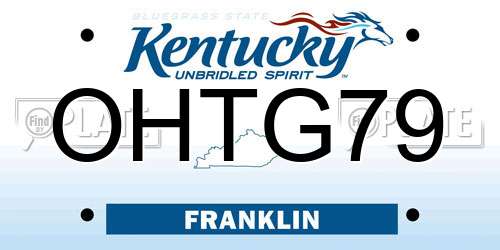 OHTG79 Kentucky License Plate