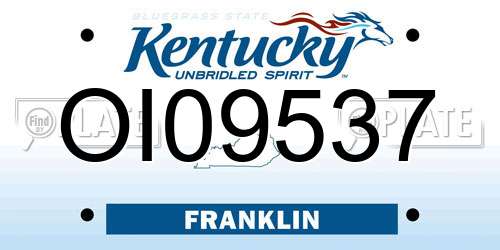 OI09537 Kentucky License Plate