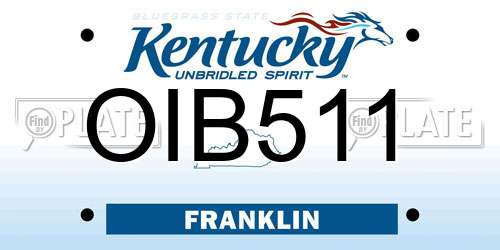 OIB511 Kentucky License Plate