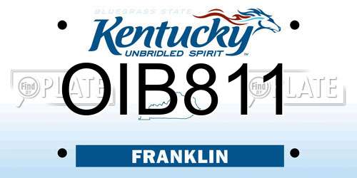 OIB811 Kentucky License Plate