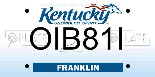 OIB81I Kentucky License Plate
