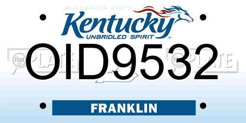 OID9532 Kentucky License Plate