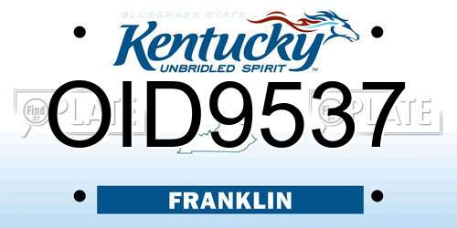 OID9537 Kentucky License Plate