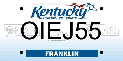OIEJ55 Kentucky License Plate
