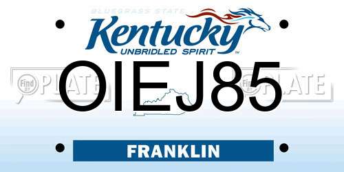 OIEJ85 Kentucky License Plate
