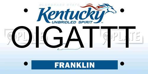 OIGATTT Kentucky License Plate