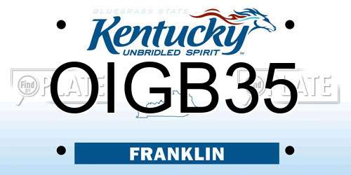 OIGB35 Kentucky License Plate