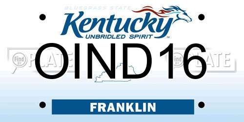 OIND16 Kentucky License Plate