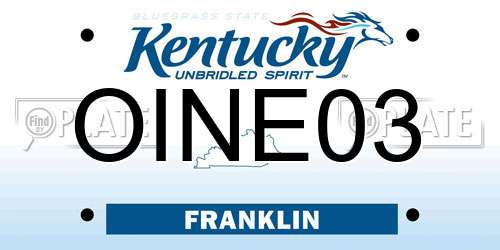 OINE03 Kentucky License Plate