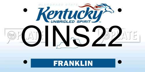 OINS22 Kentucky License Plate