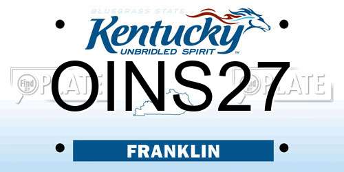 OINS27 Kentucky License Plate