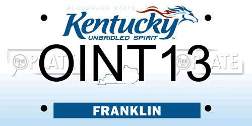 OINT13 Kentucky License Plate