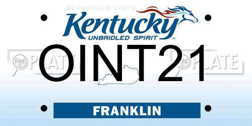 OINT21 Kentucky License Plate