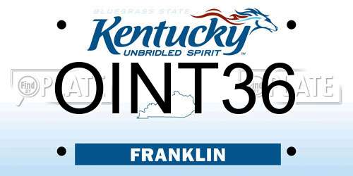 OINT36 Kentucky License Plate