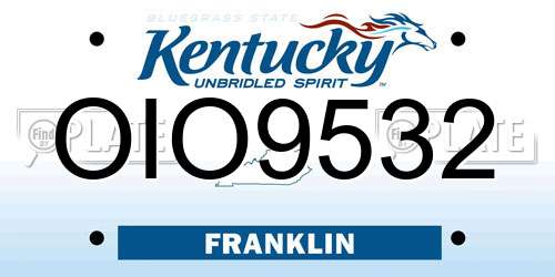 OIO9532 Kentucky License Plate
