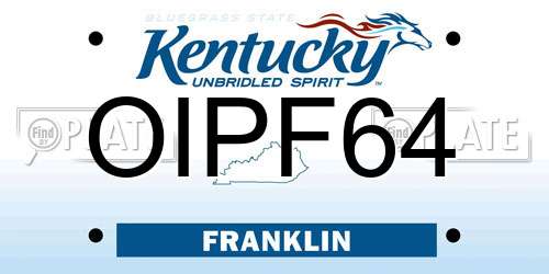 OIPF64 Kentucky License Plate