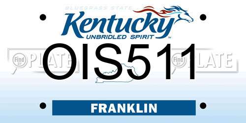 OIS511 Kentucky License Plate