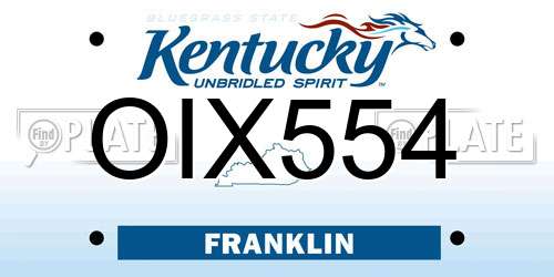 OIX554 Kentucky License Plate