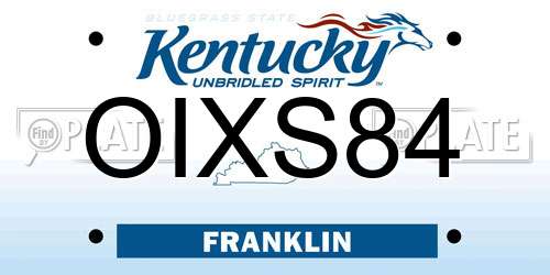 OIXS84 Kentucky License Plate