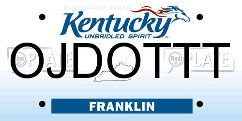 OJDOTTT Kentucky License Plate