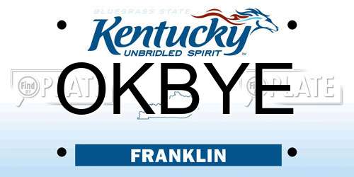 OKBYE Kentucky License Plate