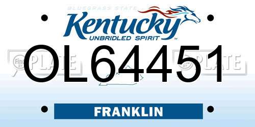 OL64451 Kentucky License Plate