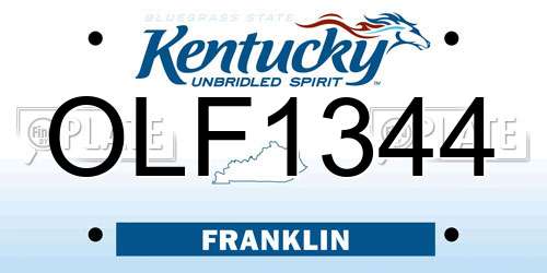 OLF1344 Kentucky License Plate