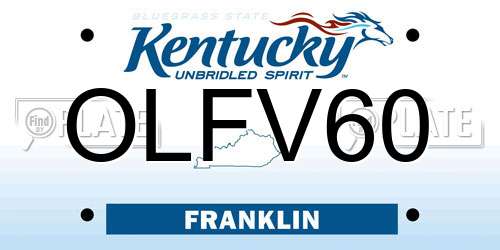 OLFV60 Kentucky License Plate