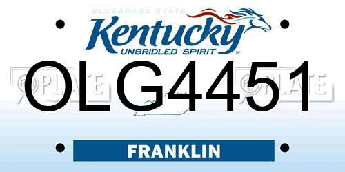 OLG4451 Kentucky License Plate