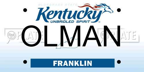 OLMAN Kentucky License Plate
