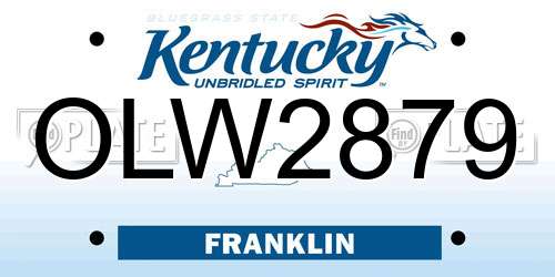OLW2879 Kentucky License Plate