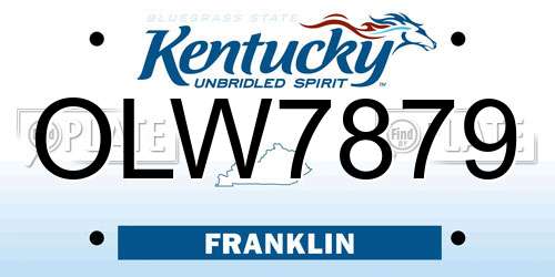OLW7879 Kentucky License Plate