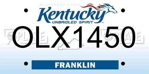 OLX1450 Kentucky License Plate