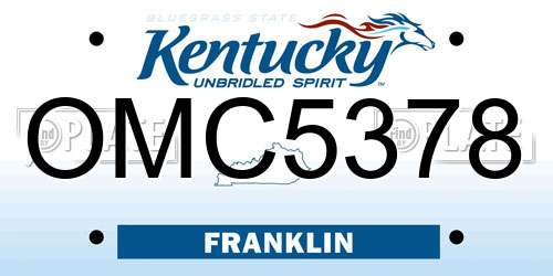 OMC5378 Kentucky License Plate