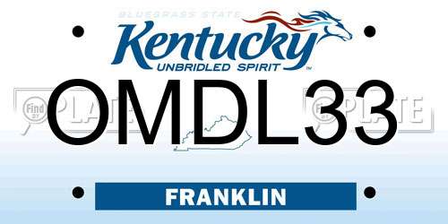 OMDL33 Kentucky License Plate