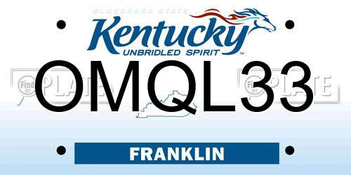 OMQL33 Kentucky License Plate