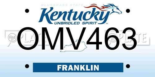 OMV463 Kentucky License Plate