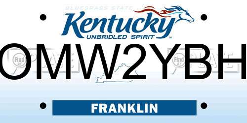 OMW2YBH Kentucky License Plate